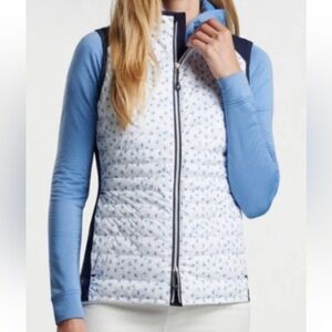 NWT Peter Millar Hybrid Vest White/Navy Paisley - size small